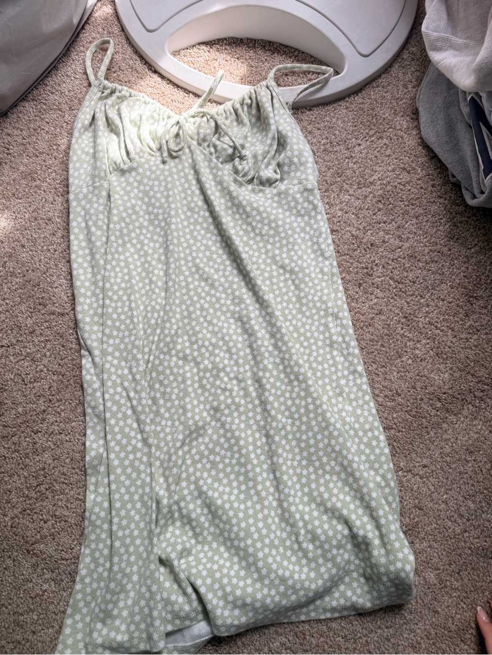 American Eagle Light Sage Strappy Ribbed Tank